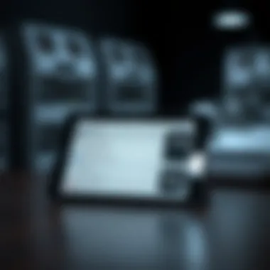 Illustration of an iPad showing printing options