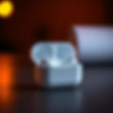 AirPods Pro: Premium Audio Experience A sleek AirPods Pro case with earbuds visible, symbolizing premium audio technology.