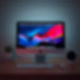 Compact monitor displaying a Mac interface