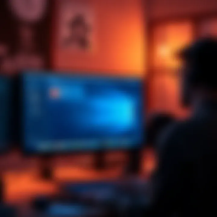 User enhancing productivity with a secondary small monitor