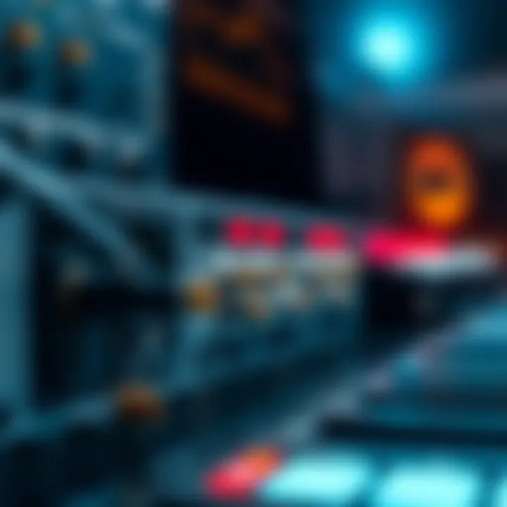 Close-up view of connections on an Apple audio interface