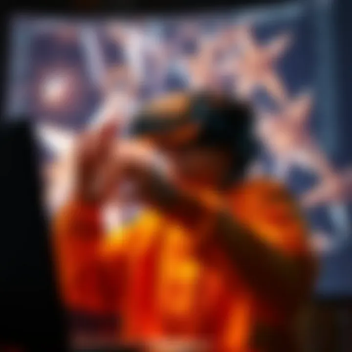 User interacting with immersive virtual environment on Mac