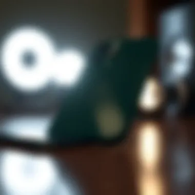 Close-up of the Dark Green color option reflecting light