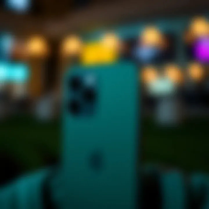 Elegant design of the iPhone 12 Dark Green showcasing its sleek profile