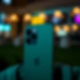 The Elegant Design of the iPhone 12 Dark Green Elegant design of the iPhone 12 Dark Green showcasing its sleek profile