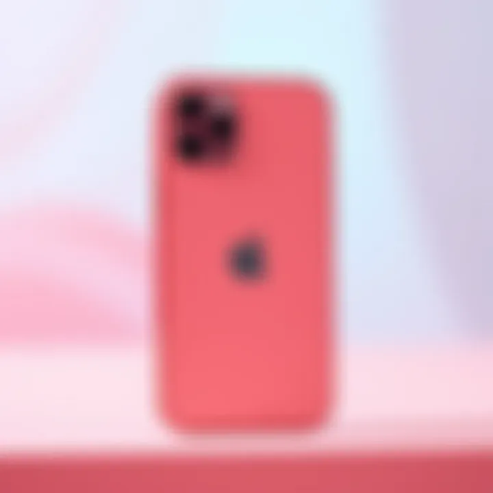 Elegant design of the iPhone 13 in pink