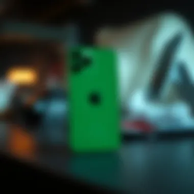 The iPhone 13 showcasing its green variant