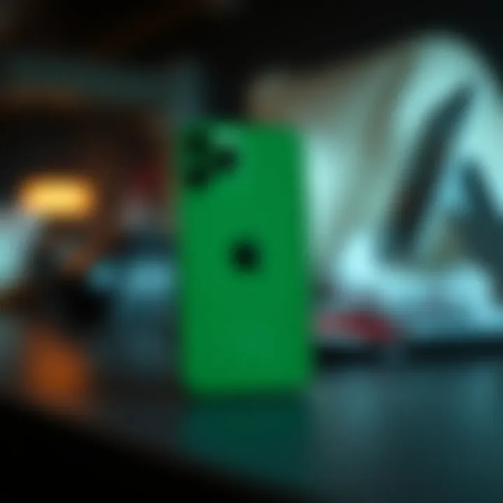 The iPhone 13 showcasing its green variant