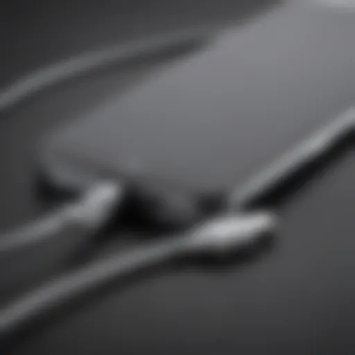 Close-up view of the iPhone USB-C adapter showcasing its sleek design