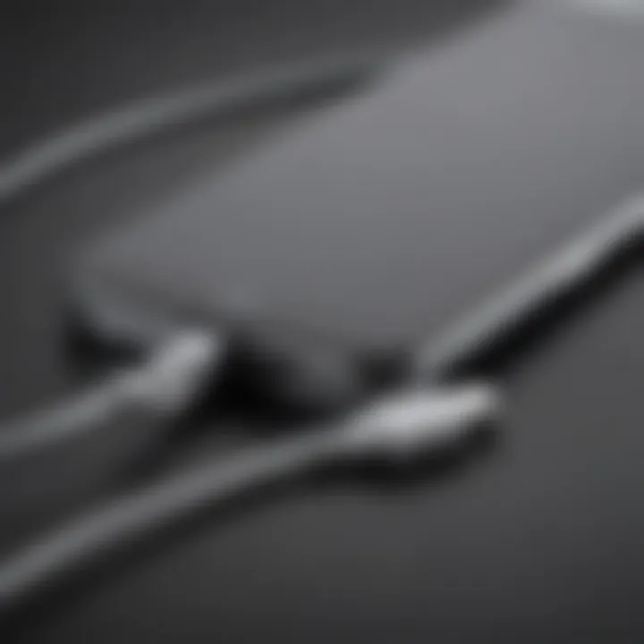 Close-up view of the iPhone USB-C adapter showcasing its sleek design