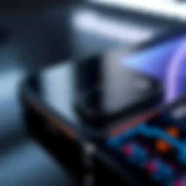 Close-Up of Display Technology Close-up view of iPhone features focusing on large display technology