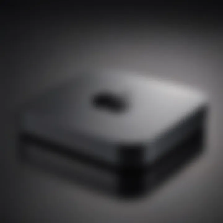 Sleek design of the Mac Mini showcasing its compact form factor