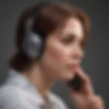 Illustration of a person listening to an audiobook on an iPhone