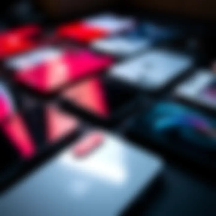 Diverse iPhone Models A display of various iPhone models showcasing their unique designs and features.