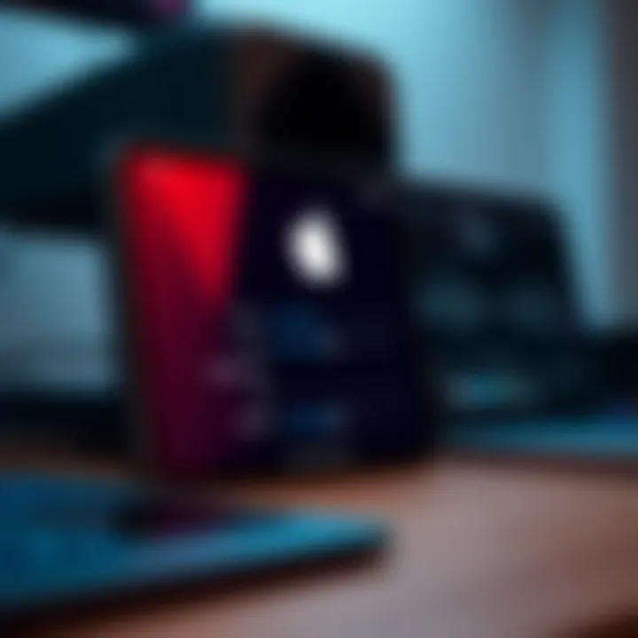 Close-up of Apple devices showcasing audio settings.