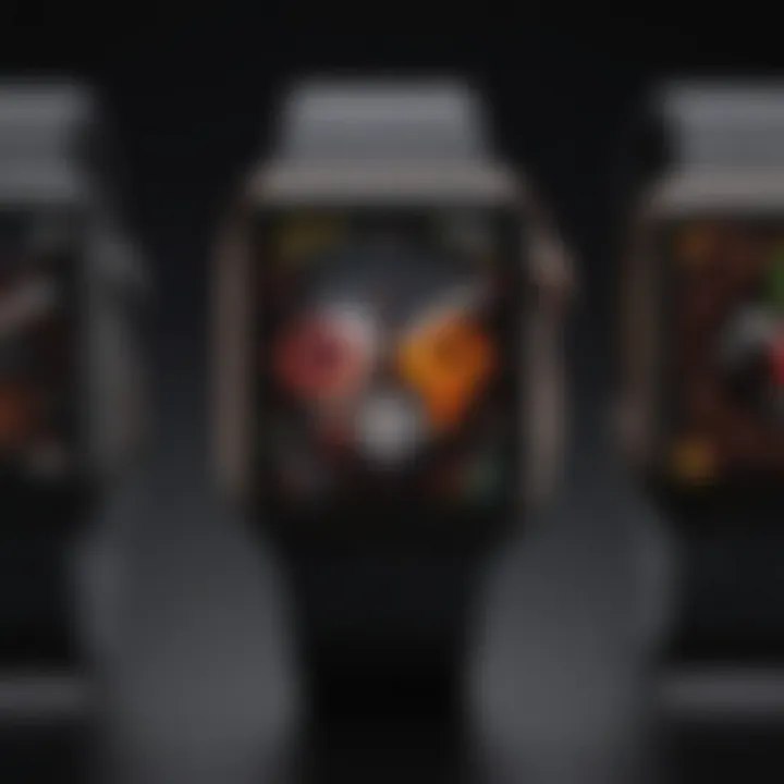 Dynamic display of various Apple Watch faces highlighting customization options.