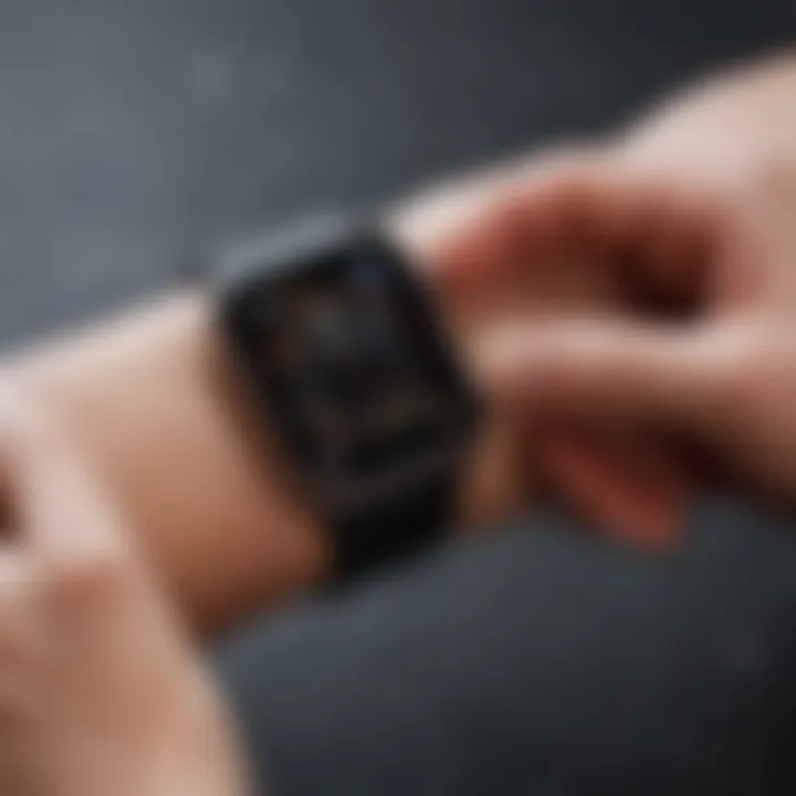 User selecting a new watch face on an Apple Watch interface.