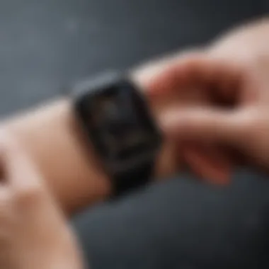 User Interface for Selecting New Watch Faces User selecting a new watch face on an Apple Watch interface.