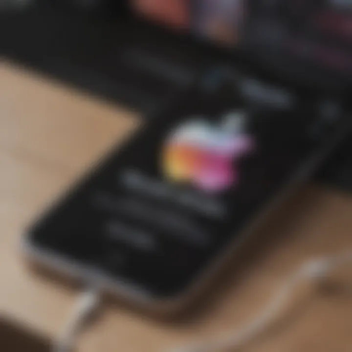 Apple Music logo on an iPhone screen