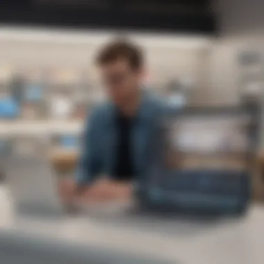 Navigating the Apple Store Online A user navigating the Apple online store on a laptop.