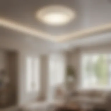 Ceiling with soft hue lighting for serene ambiance