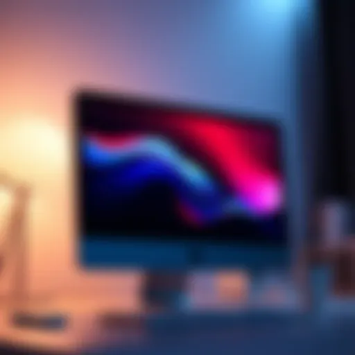 Sleek Design of the iMac 2021 Sleek design of the iMac 2021 showcasing its vibrant display