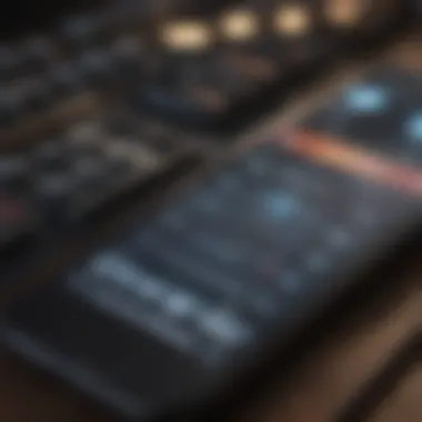 Innovative Music App Interface on iPhone Sophisticated music app interface on iPhone screen