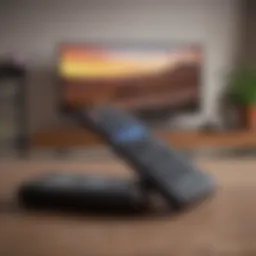 Smartphone with TV remote app displayed