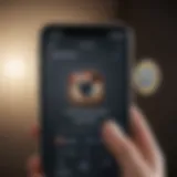 A smartphone displaying the Instagram verification badge on a profile.