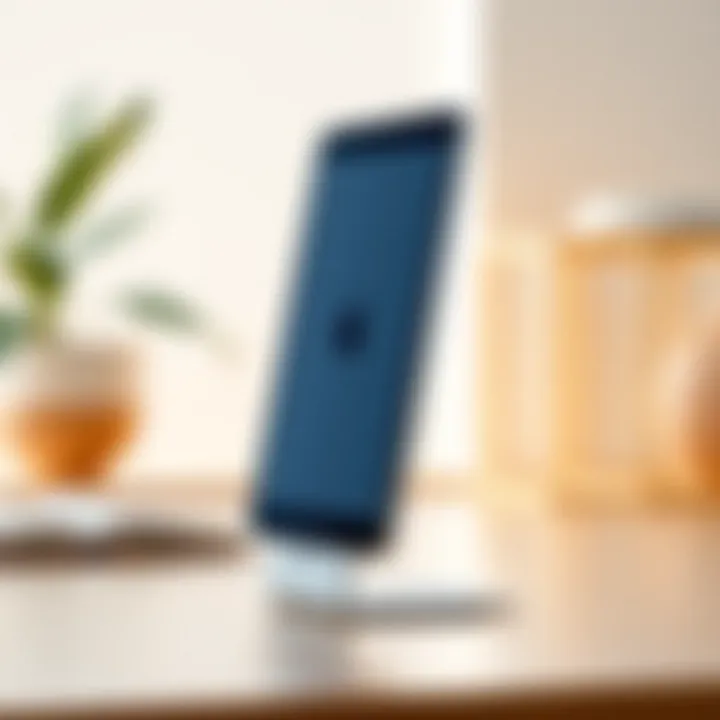 Sleek Minimalism: The Perfect Vertical Stand Minimalistic design of a sleek iPad vertical stand