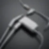 Close-up view of various iPhone and iPad charging cords
