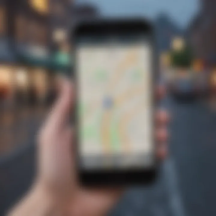 Illustration of iPhone third-party map app