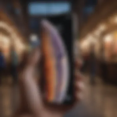 Tech enthusiasts exploring iPhone XS Max features