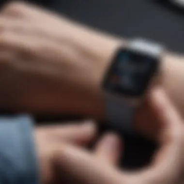 User interacting with Apple Watch health app
