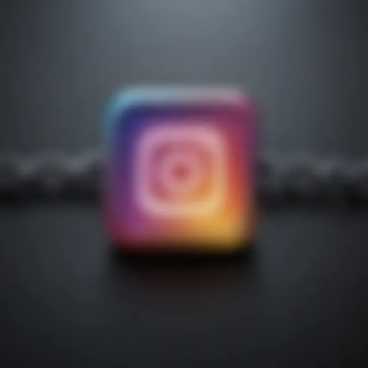 Minimalistic design of Instagram logo and a hyperlink chain