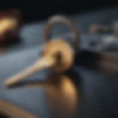 Lock and key symbolizing password security