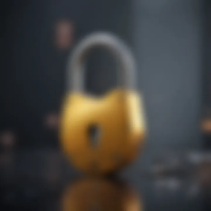 Locked padlock symbolizing security