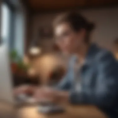 Person using a refurbished MacBook Air Retina in a cozy environment