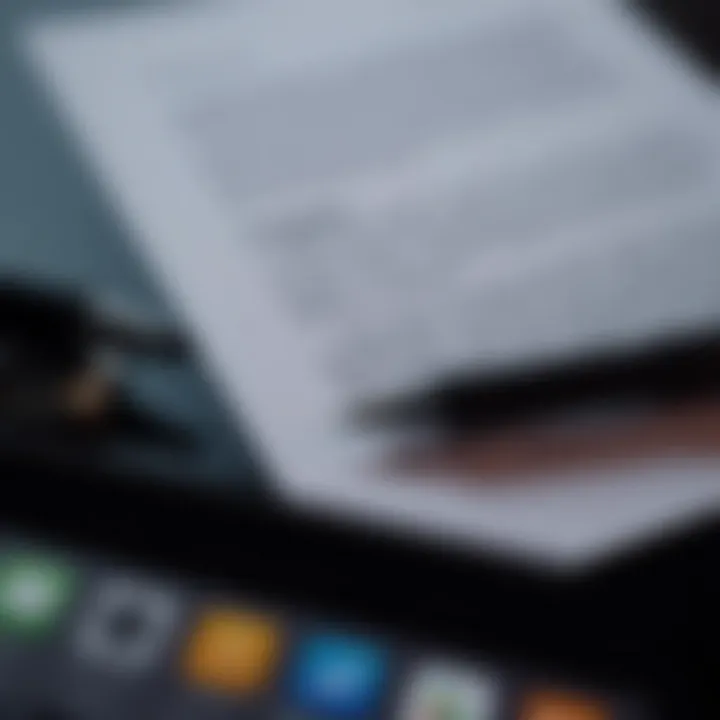 Close-up of PDF annotation tools on iOS