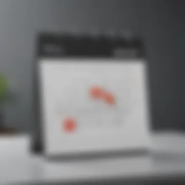 Minimalist design of a calendar with highlighted reminder