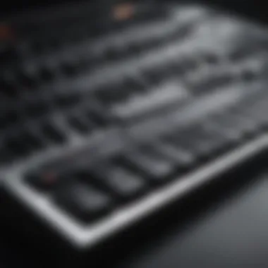 Minimalist design MIDI keyboard in a professional studio setting