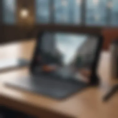 Sleek iPad with Stylus for PDF Editing Modern iPad with stylus on desk