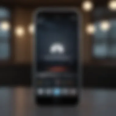 Modern iPhone with Offline Music Playlist Modern iPhone with offline music playlist displayed