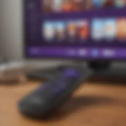 A sleek interface of the iOS Roku Remote app showcasing its features