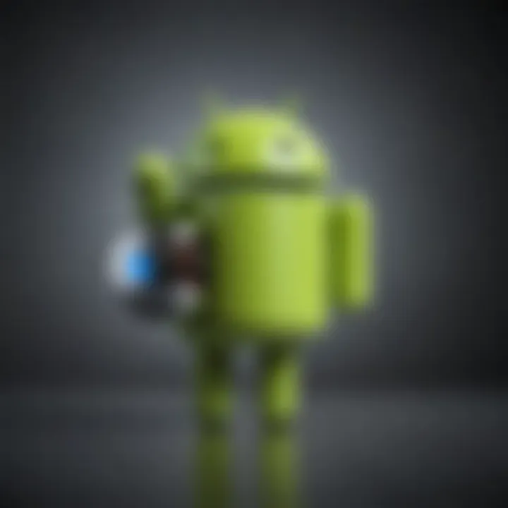 A visual representation of the Android and Apple logos merging together