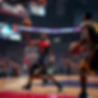 An engaging gameplay moment from NBA 2K22 on Apple Arcade showcasing dynamic action.