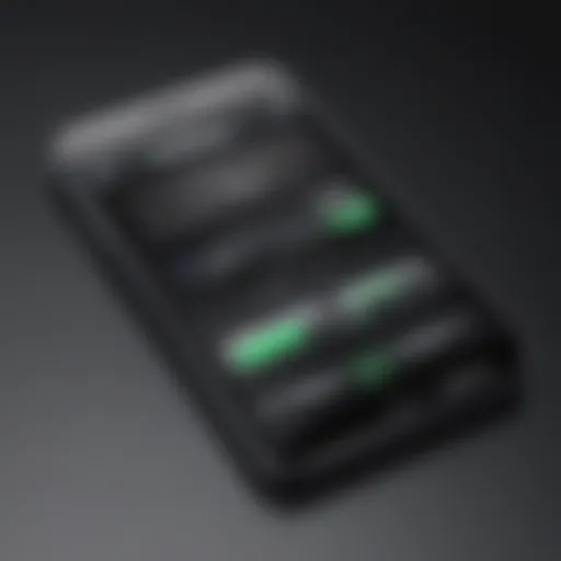 A sleek iPhone displaying a battery saver app interface