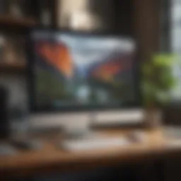 Sleek monitor setup with MacBook Air