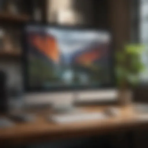 Sleek monitor setup with MacBook Air
