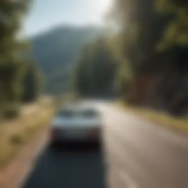 Traveler enjoying a scenic stop along the route